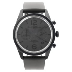 Bell & Ross Heritage Steel PVD Gray Dial Rubber Automatic Mens Watch BR126-94-SC