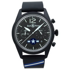 Bell & Ross Insignia US Stahl Schwarzes Zifferblatt Automatik-Herrenuhr BRV126-BL-CA-CO/US