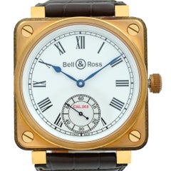 Bell & Ross Instrument De Marine Bronze Wood Manual Wind Watch BR01-CM-203
