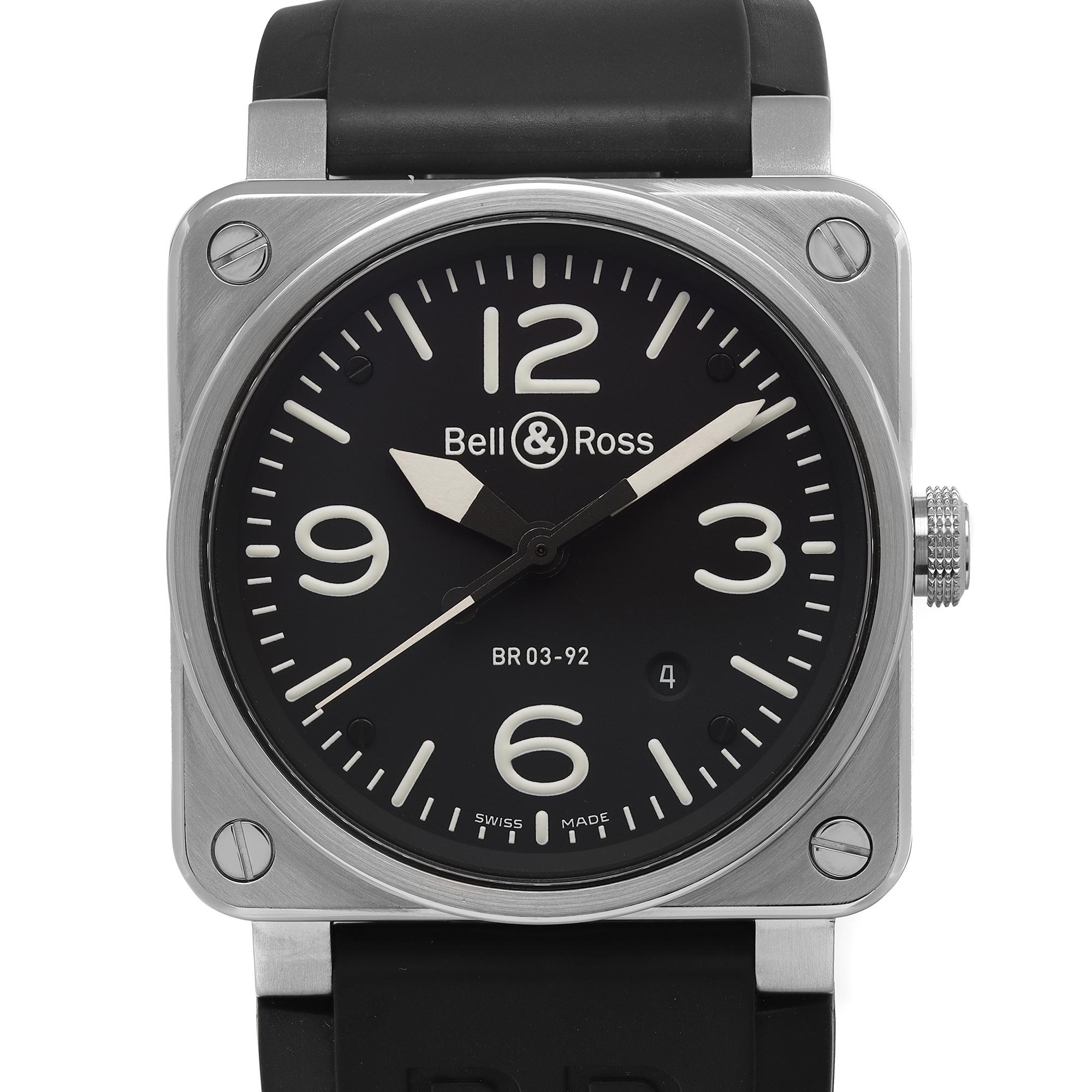 Pre-owned. Original box and papers are not included. Minor wear signs on bands 

Brand: Bell & Ross  Type: Wristwatch  Department: Men  Model Number: BR 03-92  Country/Region of Manufacture: Switzerland  Style: Military  Model: Bell & Ross BR 03-92 