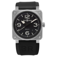 Bell & Ross Instruments Stainless Steel Black Dial Automatic Mens Watch BR 03-92
