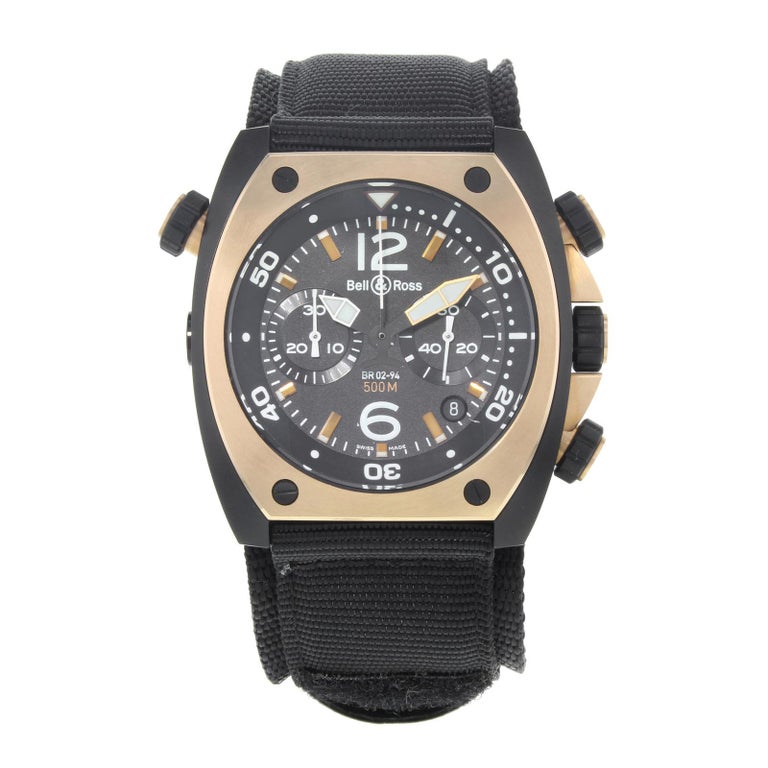 Reloj automático Bell and Ross Marine de acero negro PVD mate para
