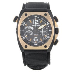Bell & Ross Marine Matte PVD Black Steel Automatic Mens Watch BR02-CHR-BICOLOR