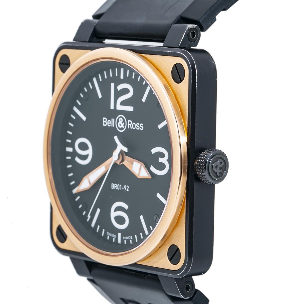 Bell & Ross Military Spec BR01-92-S 18k Roségold Automatikuhr (Zeitgenössisch) im Angebot