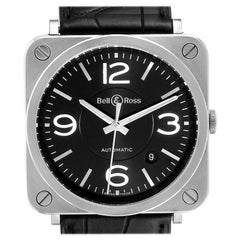 Bell & Ross Officer Black Dial Automatic Steel Mens Watch BRS92 Box Card