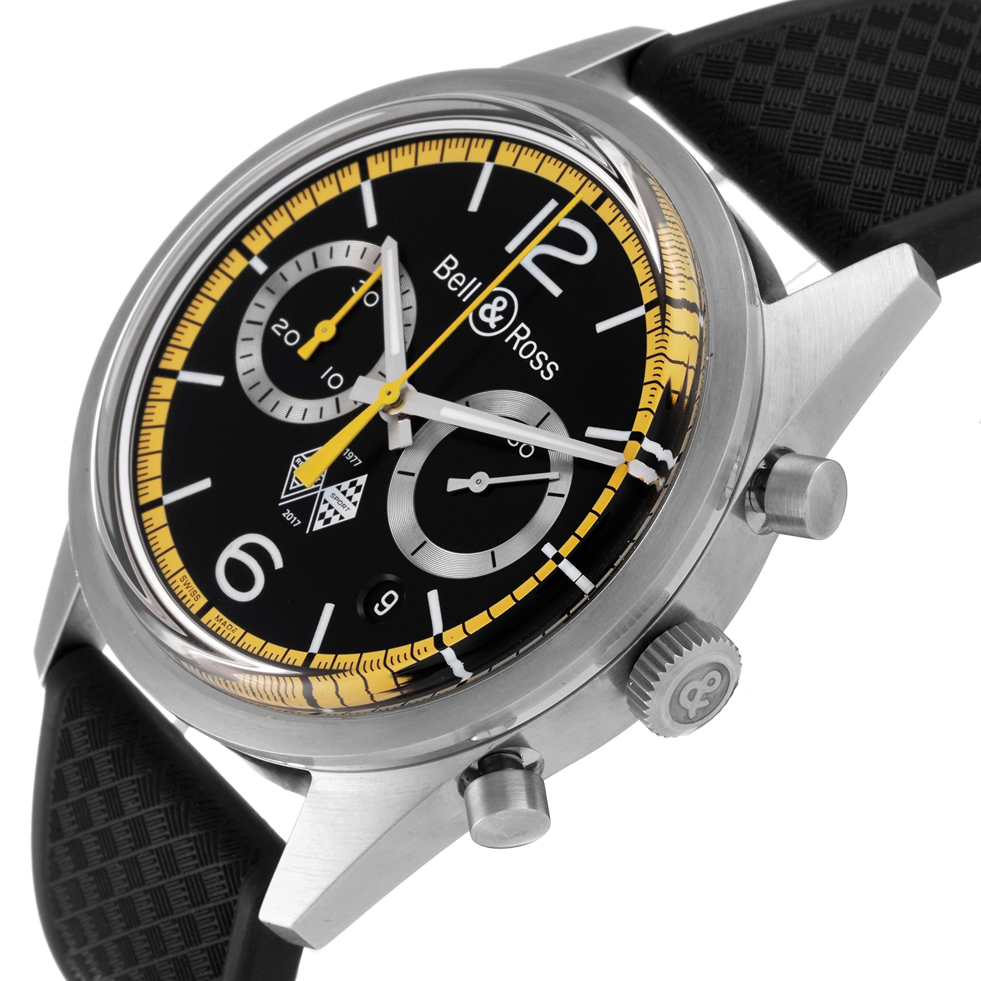 Bell & Ross Renault Sport 40th Annniversary Limited Edition Steel Mens Watch In Excellent Condition In Atlanta, GA