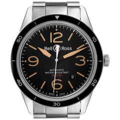 Bell & Ross Sport Heritage Montre homme en acier avec cadran noir BRV123 Box Card
