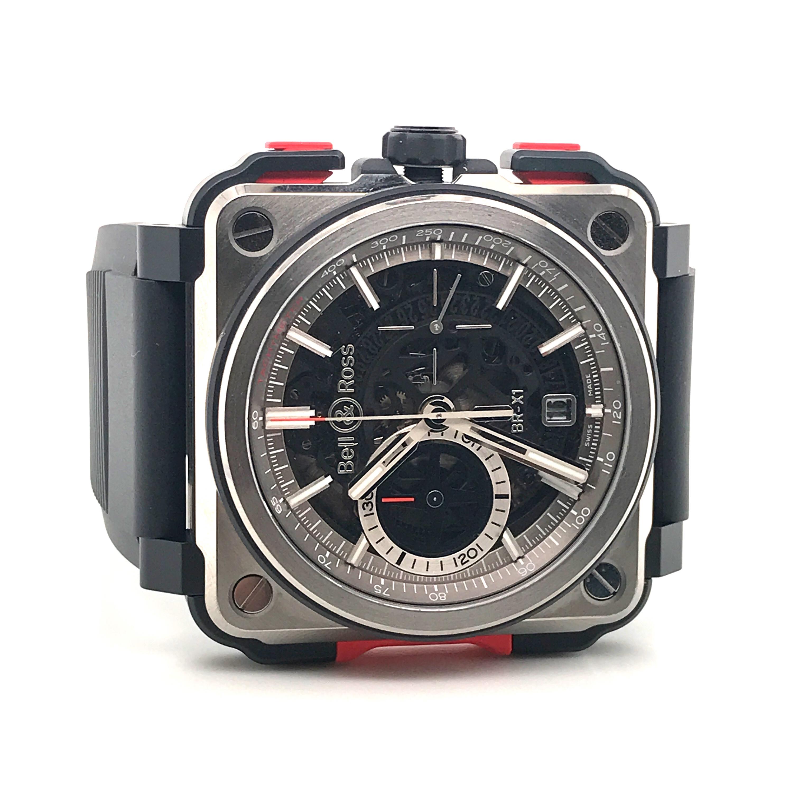 Men's Bell & Ross Titanium BR-X1 Ltd Ed Skeleton Chronograph Mechanical Wristwatch