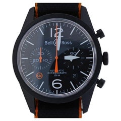Bell & Ross Vintage Chronograph Limited Mens Watch BR126 PVD Stainless 1 Yr Wnty