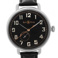 Bell & Ross WW1-97 Heritage Steel Black Dial Mens Watch BRWW197-HER-ST/SCR