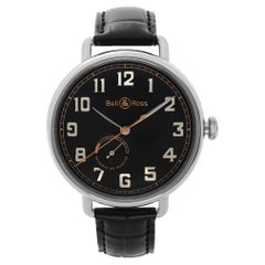 Bell & Ross Montre pour hommes avec cadran en acier noir Heritage de la première guerre mondiale BRWW197-HER-ST/SCR