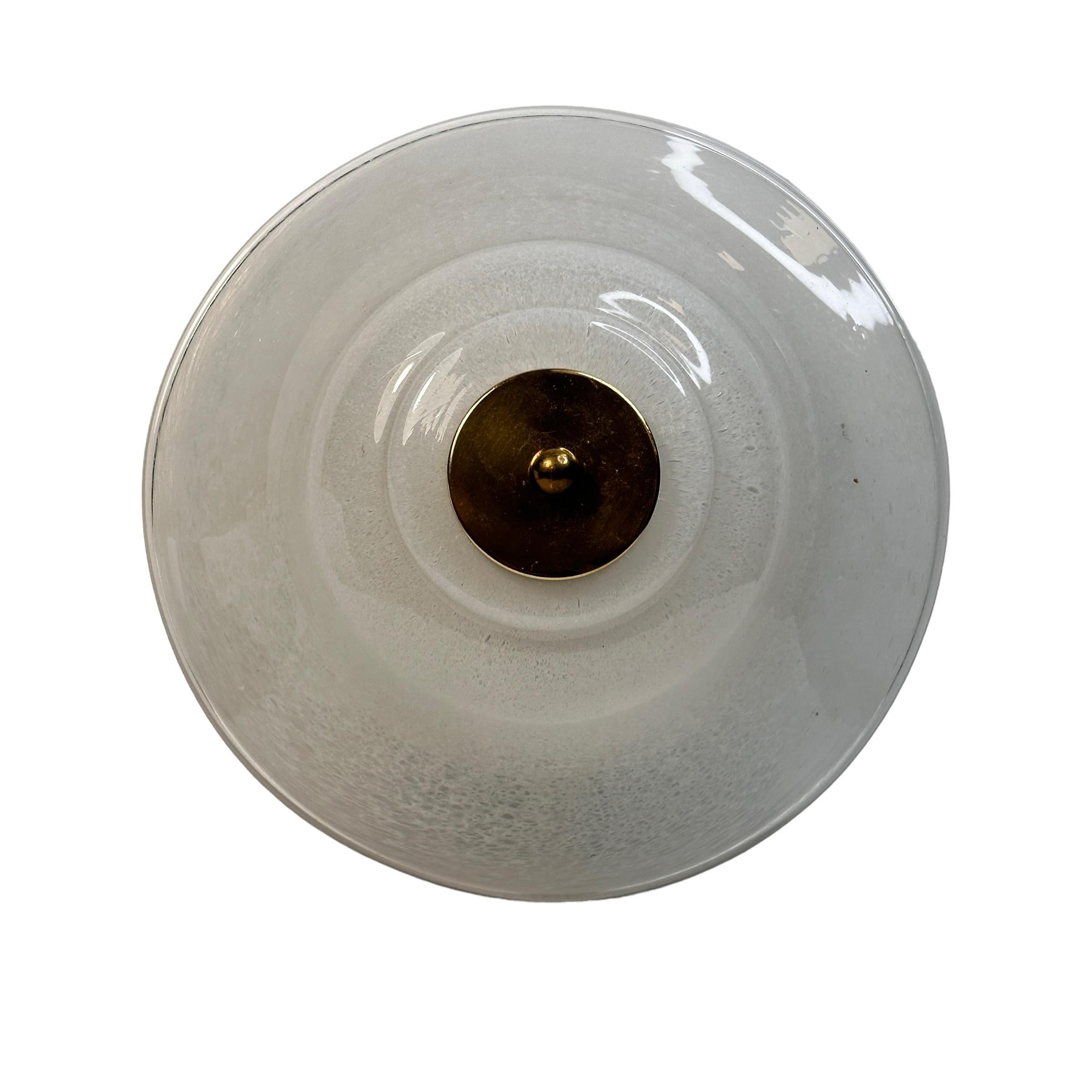 Late 20th Century Bell Shape Glass Flush Mount by Doria Leuchten, Germany, 1970s For Sale