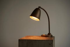 Bell Shaped Art Deco Table Lamp in Patinated Brass The Netherlands 1930s