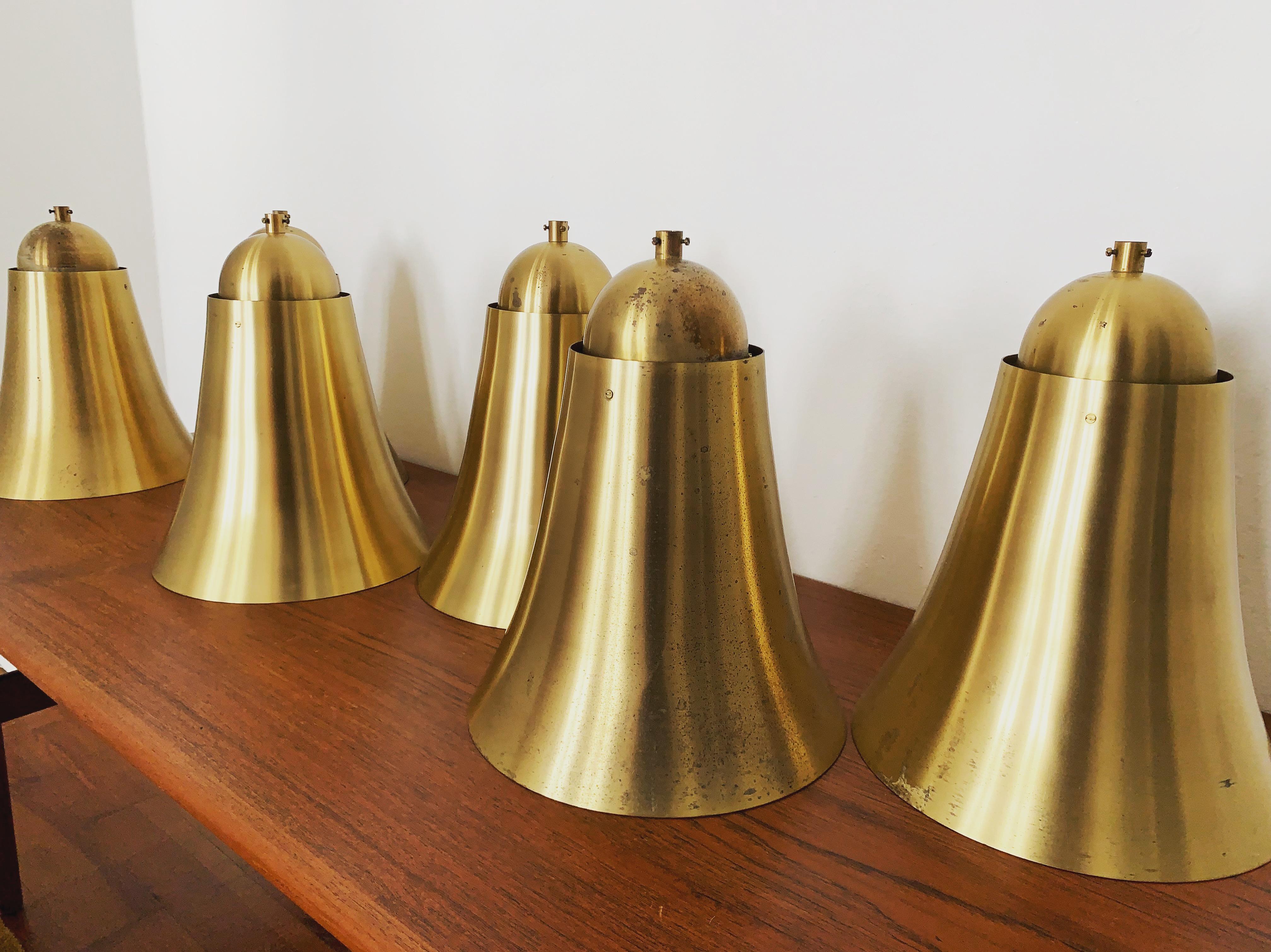 Bell shaped brass pendant lamp For Sale 7