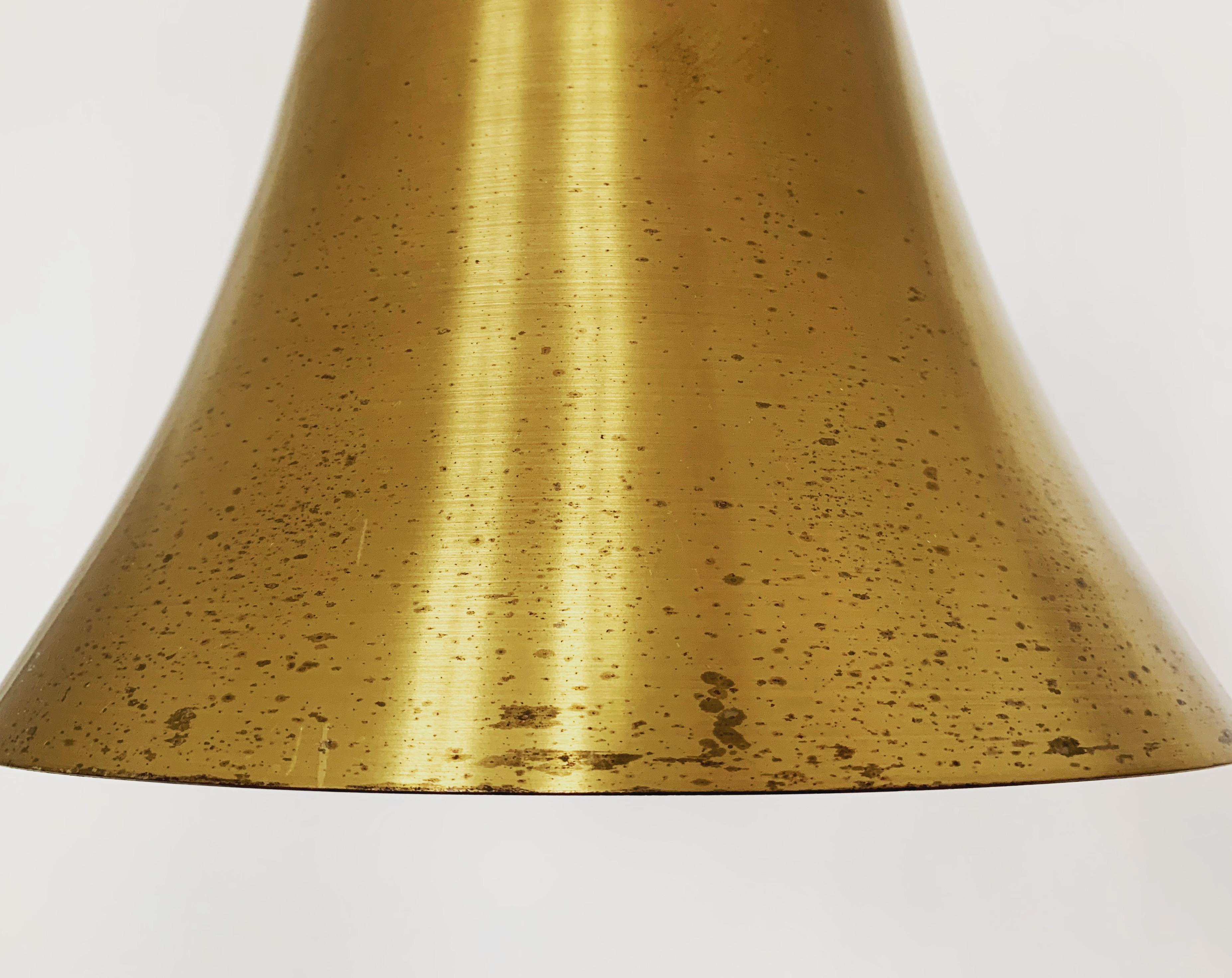 Brass Bell shaped brass pendant lamp For Sale