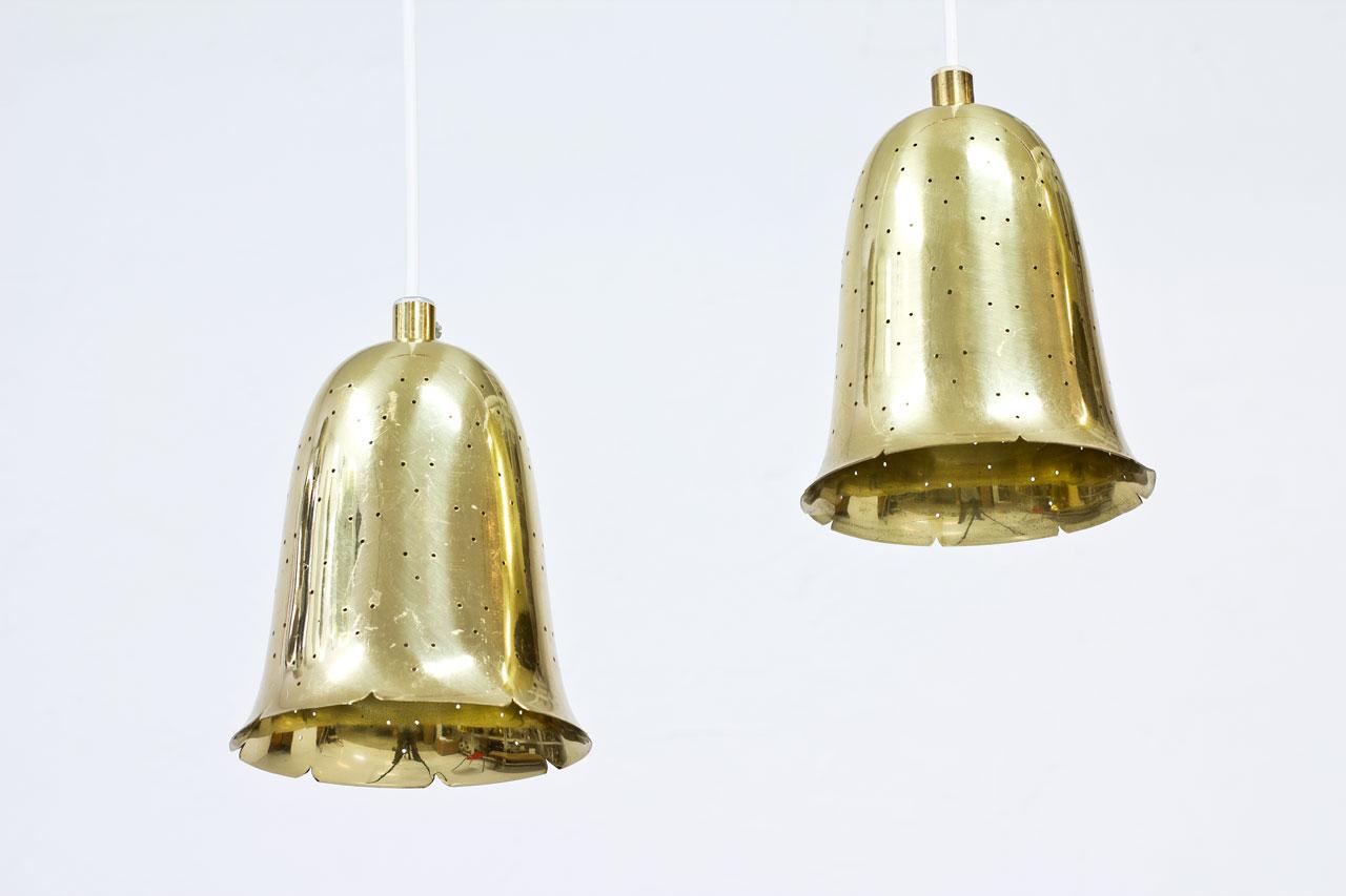 Swedish Bell Shaped Brass Pendant Lamps by Boréns