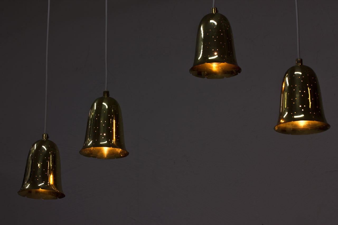 Bell Shaped Brass Pendant Lamps by Boréns 3