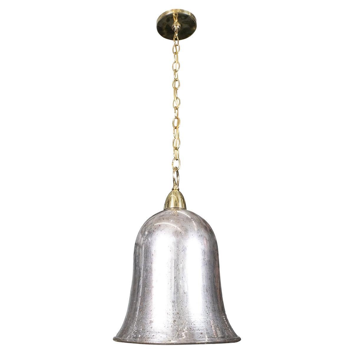 Bell-shaped mercury glass pendant