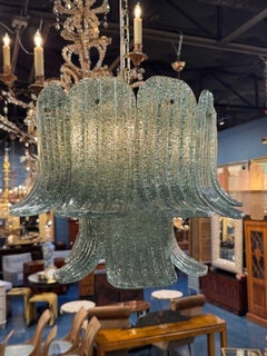 Bell Shaped Murano Glass Chandelier in Fontana Green