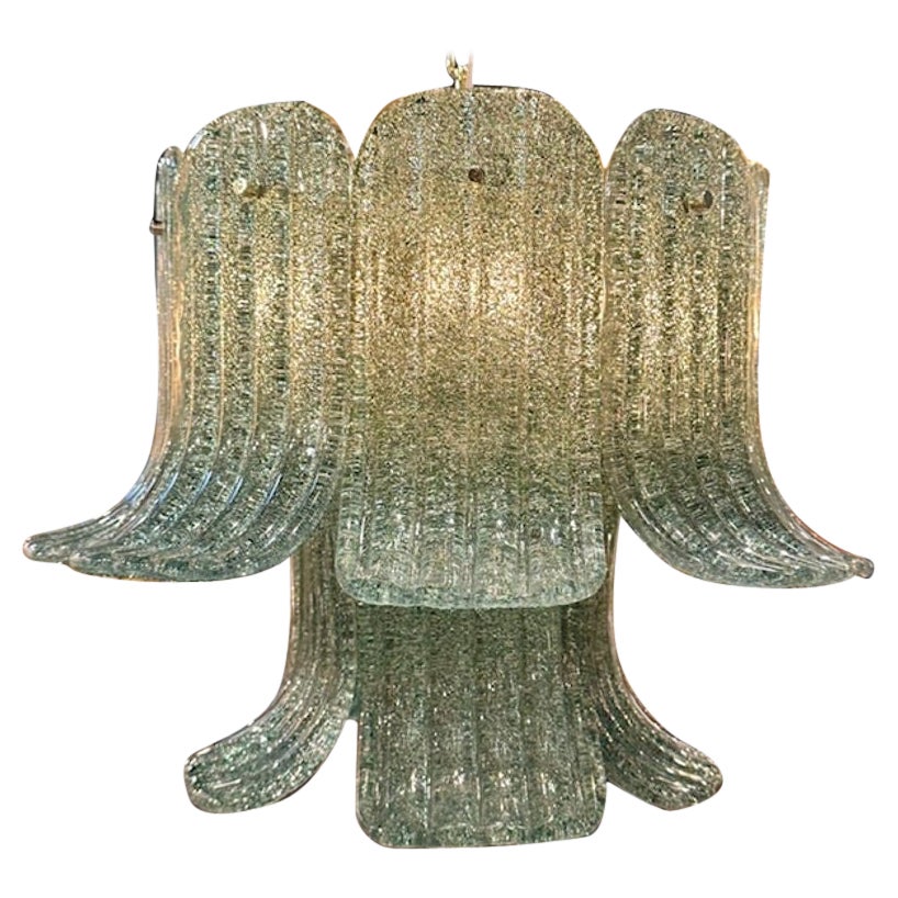 Bell Shaped Murano Glass Chandelier in Fontana Green For Sale