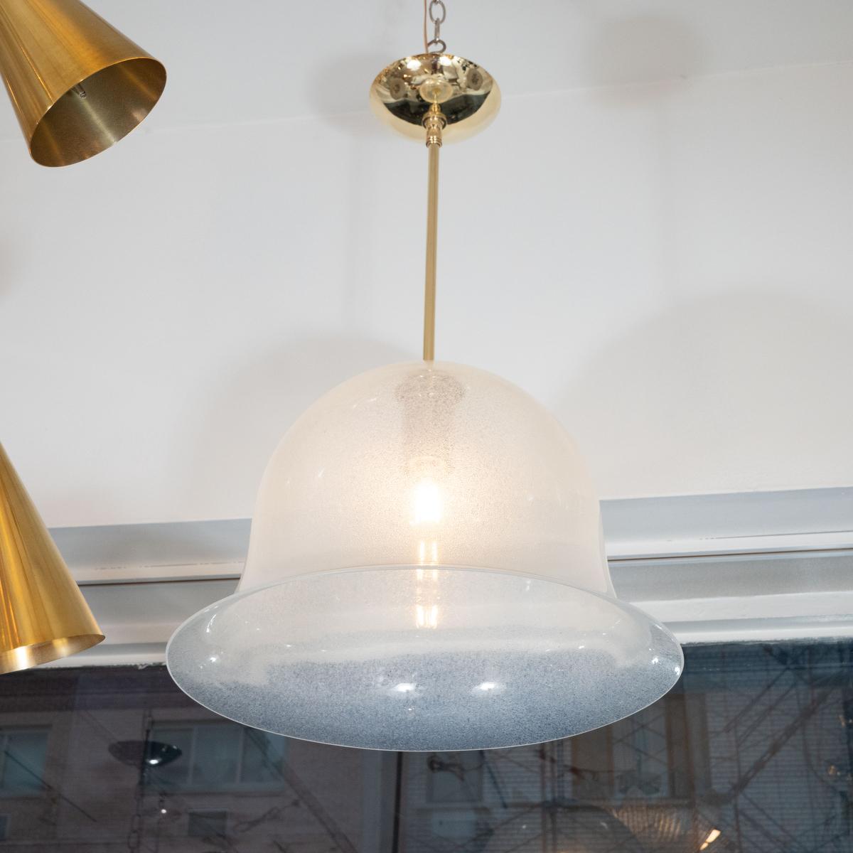 Glockenförmige Muranoglas-Hängeleuchte mit Luftblasendesign von Carlo Nason für Mazzega.