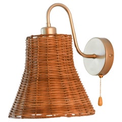 Applique murale en osier en forme de cloche