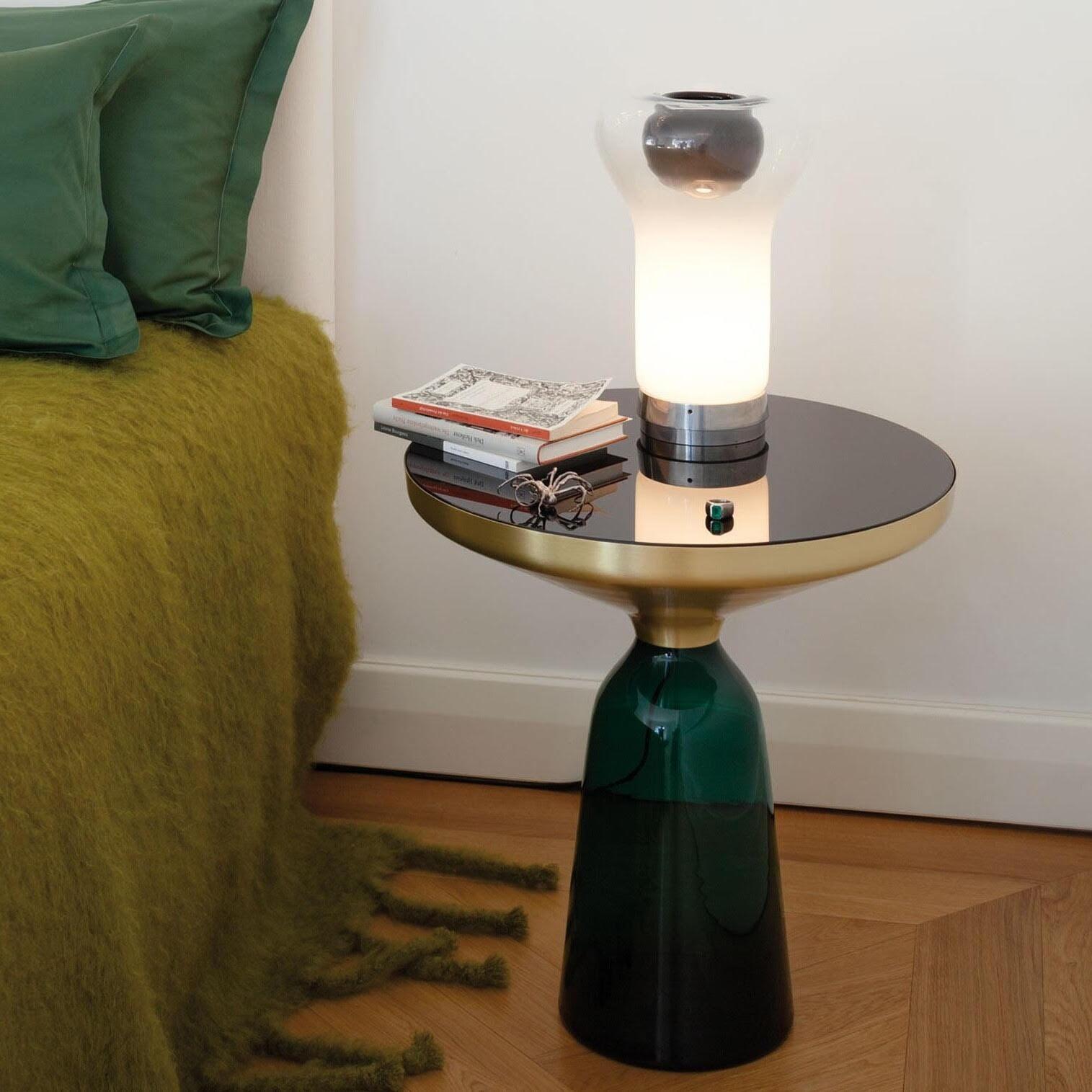 French 21st Century Original Bell Side Table in Glass For Sale