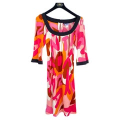 Bell sleeve Pink Orange Alphabet Shift Dress Flora Kung NWT