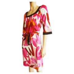 Bell sleeve Pink Orange Alphabet Shift Dress Flora Kung NWT