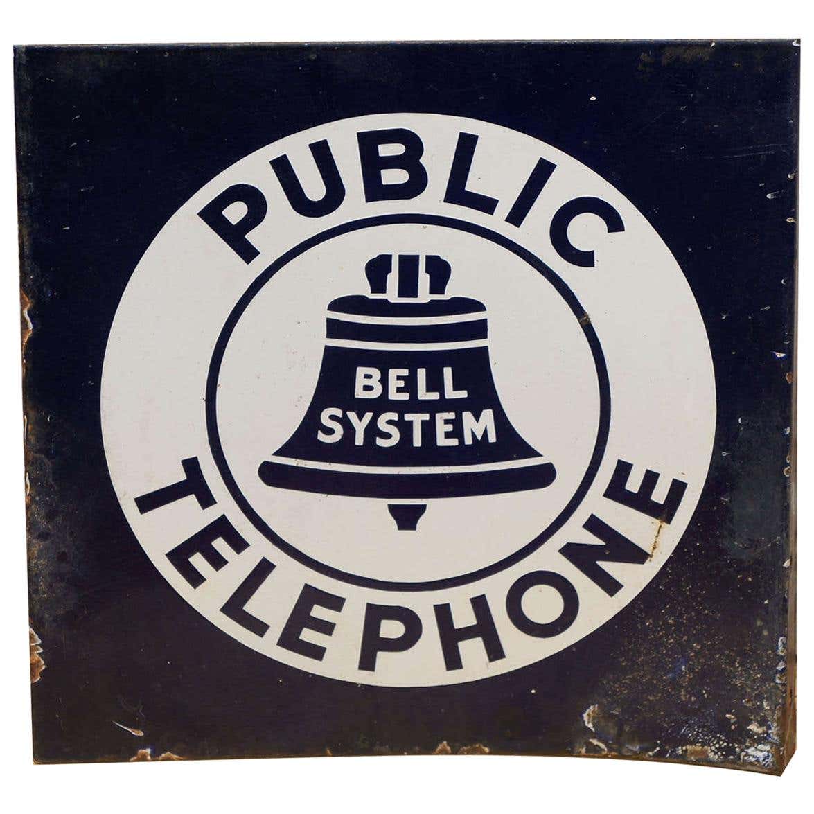 Bell System Double-Sided Steel Telephone Sign For Sale at 1stDibs ...