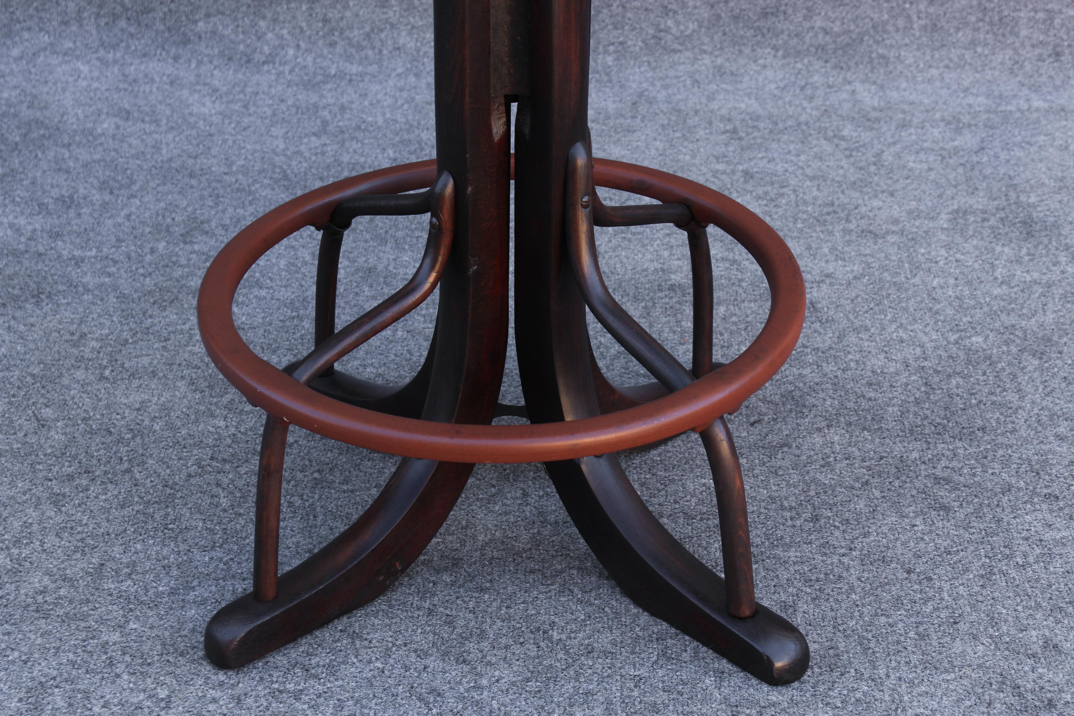 Bell System Thonet Attr. 1900s Counter Drafting Swivel Adjustable Pair Stools For Sale 5