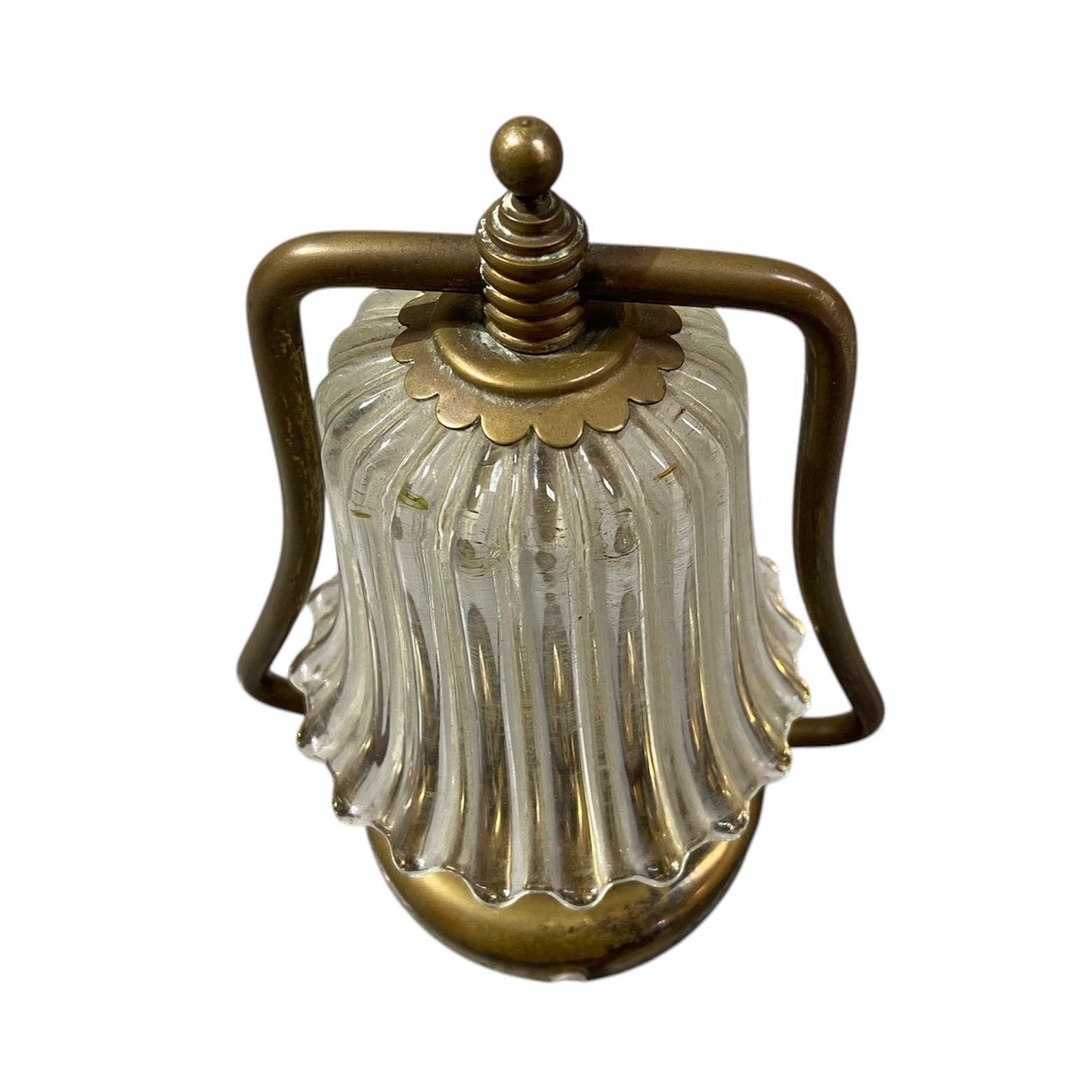Bell table lamp, brass and Murano glass, Barovier, Italy, 1940's For Sale 4