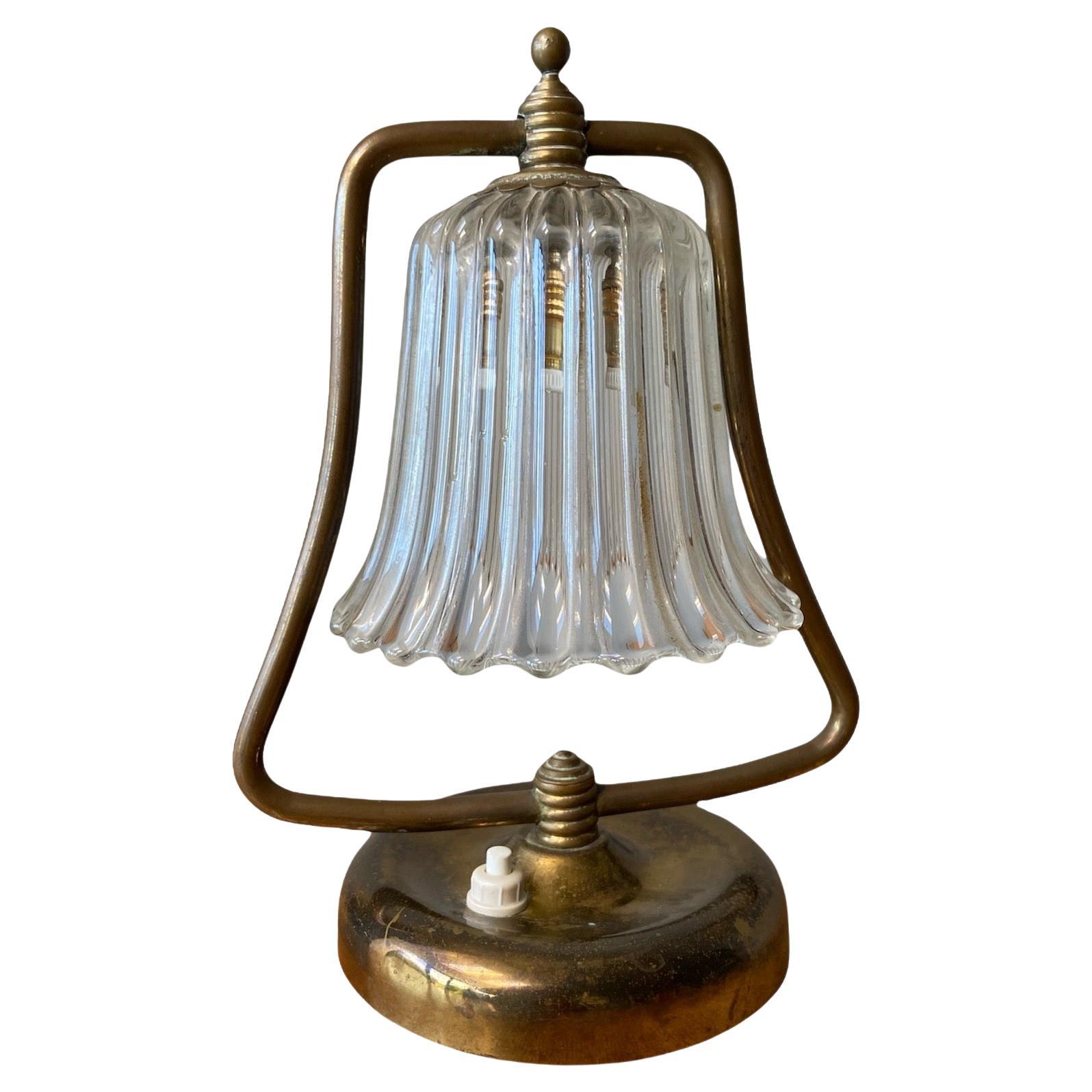Bell table lamp, brass and Murano glass, Barovier, Italy, 1940's
