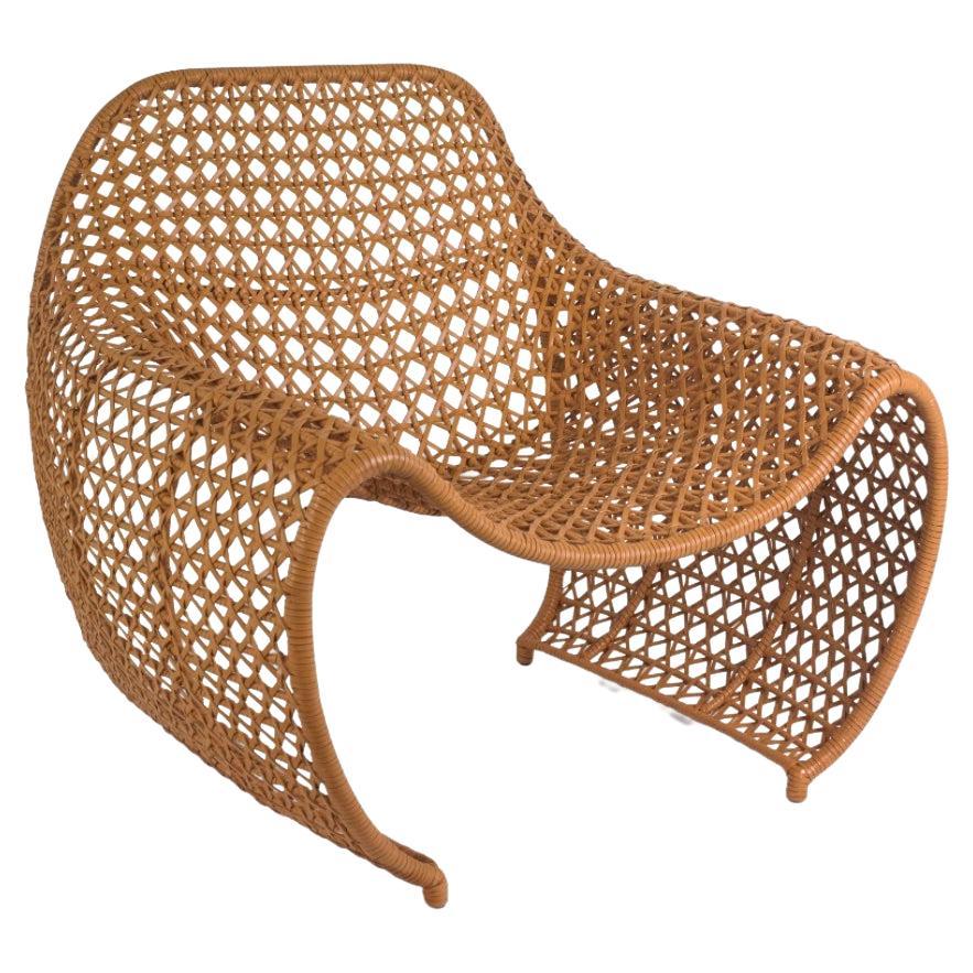 Bella Armchair Open Weave Leather For Sale