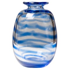 "Bella Blue Carafe" Vase by William Yeoward, England, c. 1983.