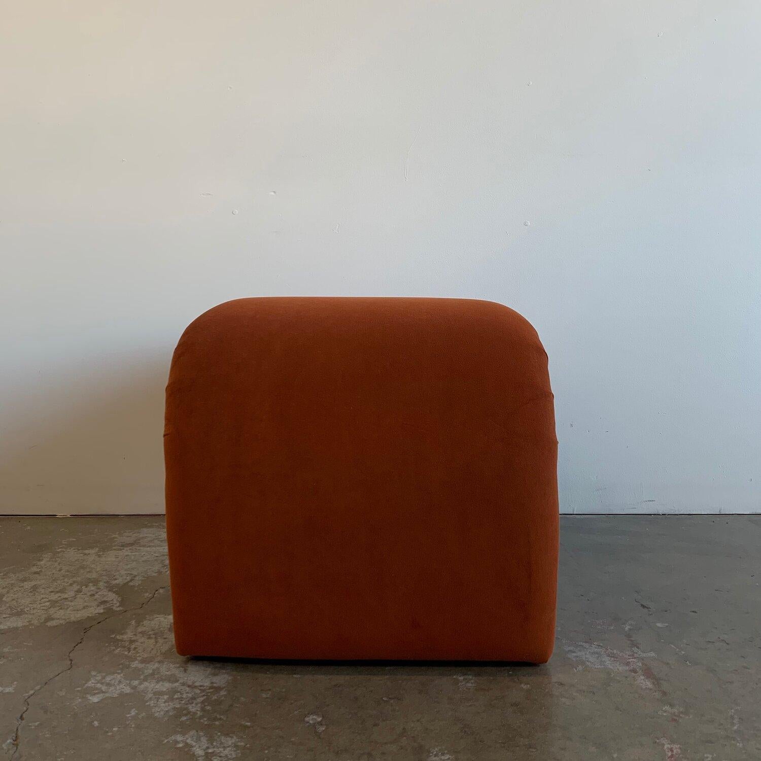 Contemporary Bella Burnt Orange Waterfall Stool, One in SF For Sale