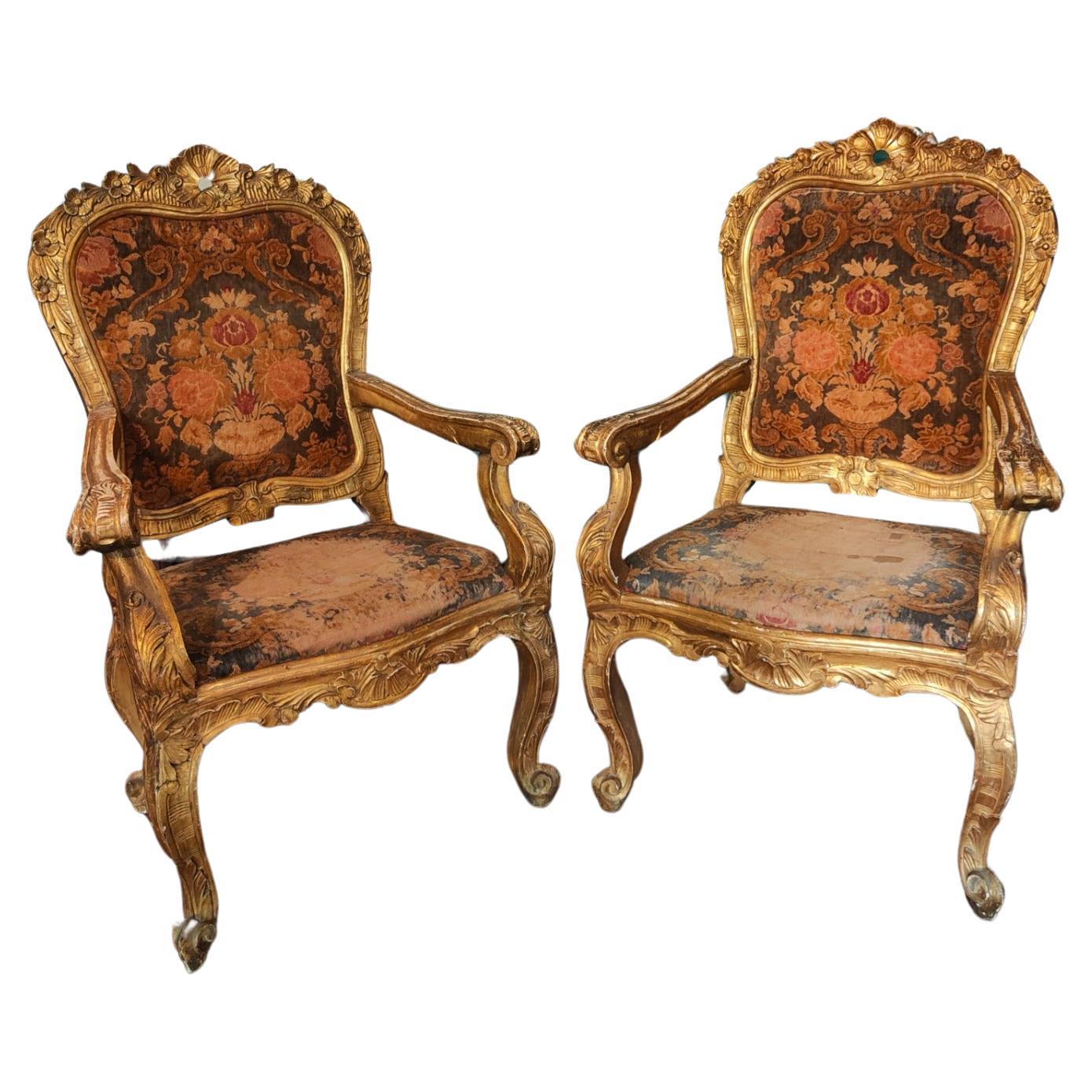 Beautiful Pair Of Armchairs, Rome, Period: 600 For Sale