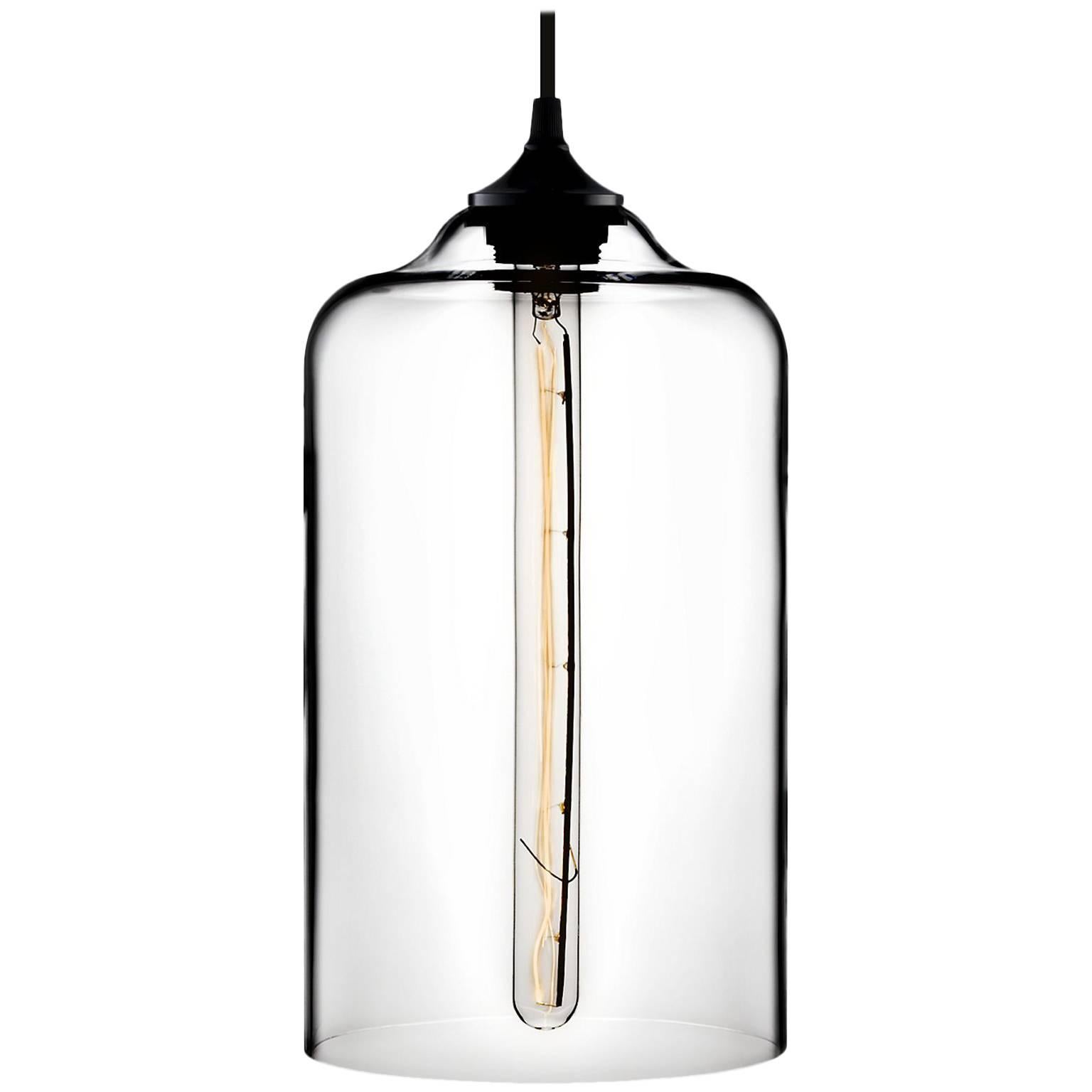 Bella Crystal Handblown Modern Glass Pendant Light, Made in the USA