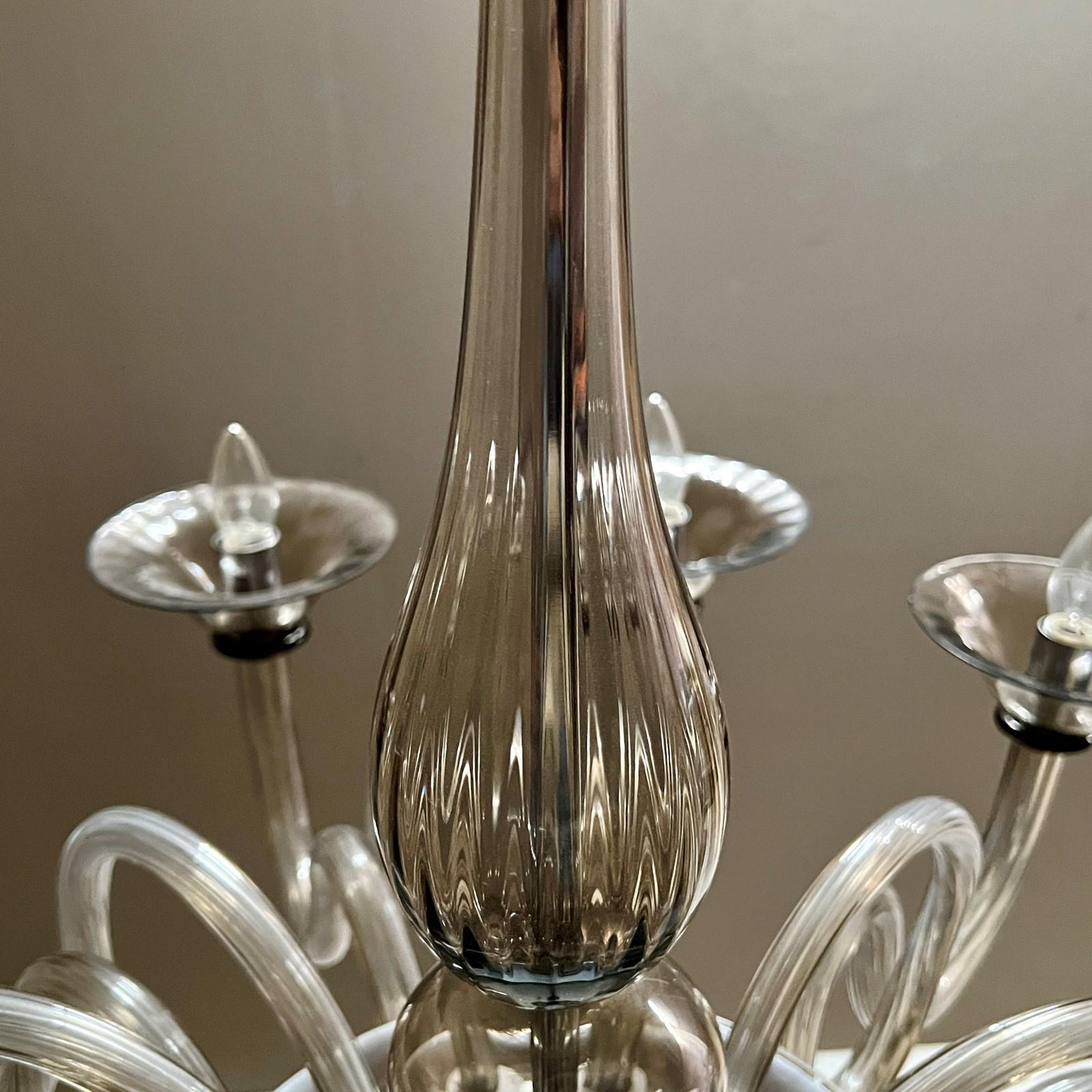 Bella Figura Italian Murano Smoked Glass Chandelier 1