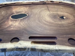 Bella Fine Goods - Tavolo da poker Monkey Pod con base in corno d'alce