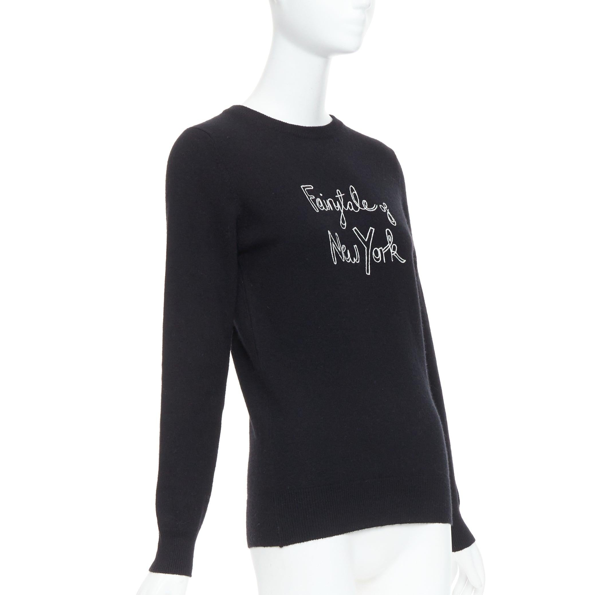 Black BELLA FREUD 100% cashmere Fairytale of New York black sweater XS For Sale