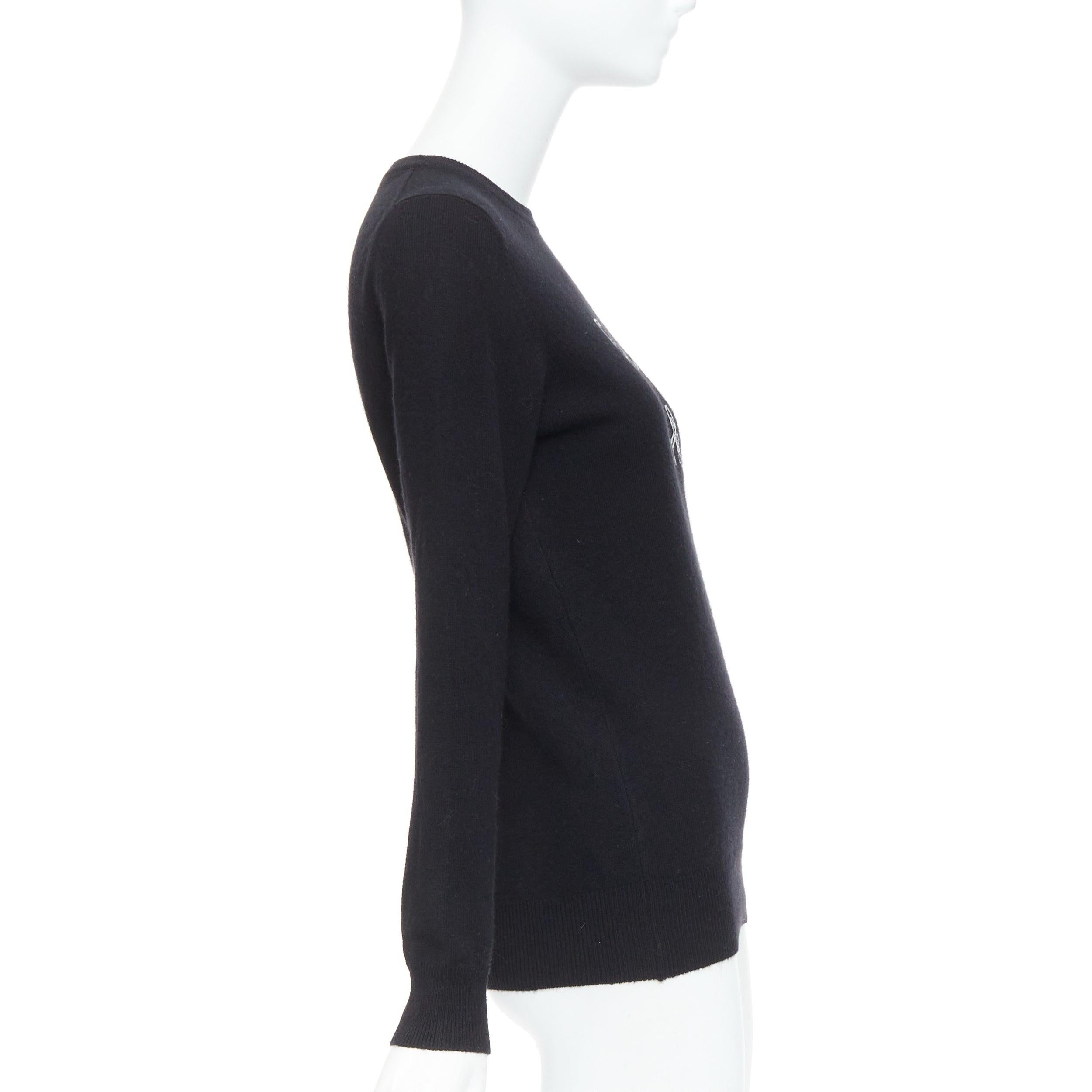 BELLA FREUD 100% cashmere Fairytale of New York black sweater XS In Excellent Condition For Sale In Hong Kong, NT
