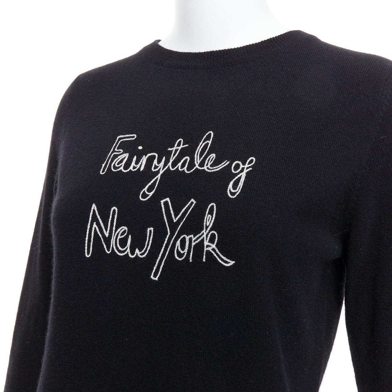 BELLA FREUD 100% cashmere Fairytale of New York black sweater XS For Sale 2