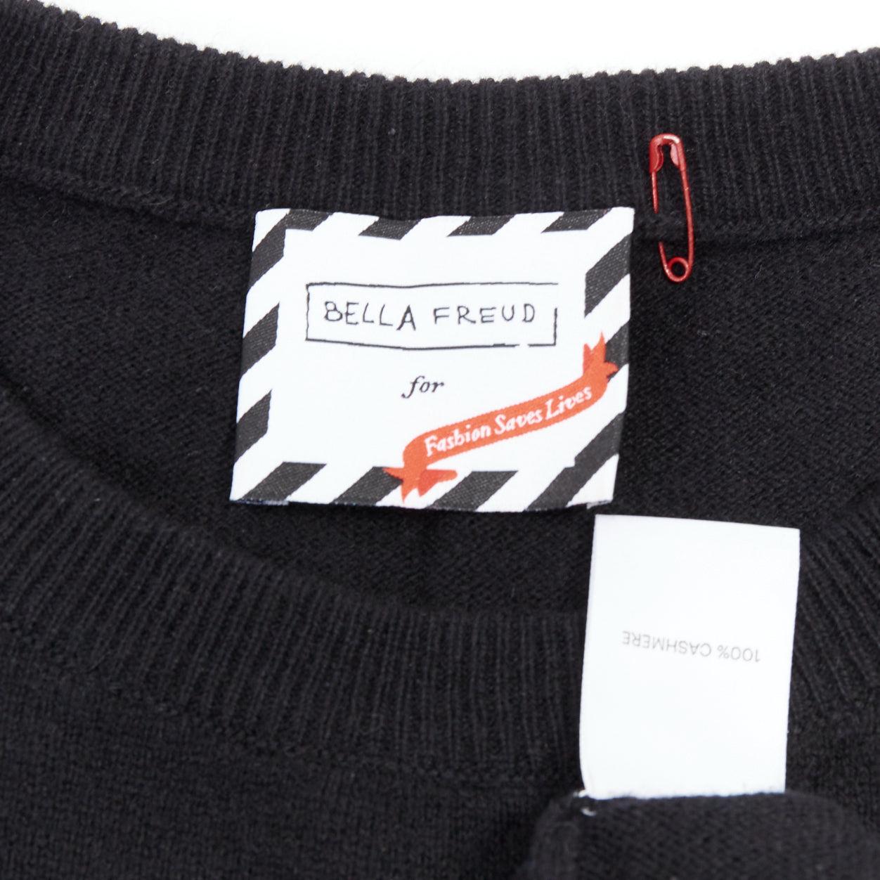 BELLA FREUD 100% cashmere Fairytale of New York black sweater XS For Sale 3