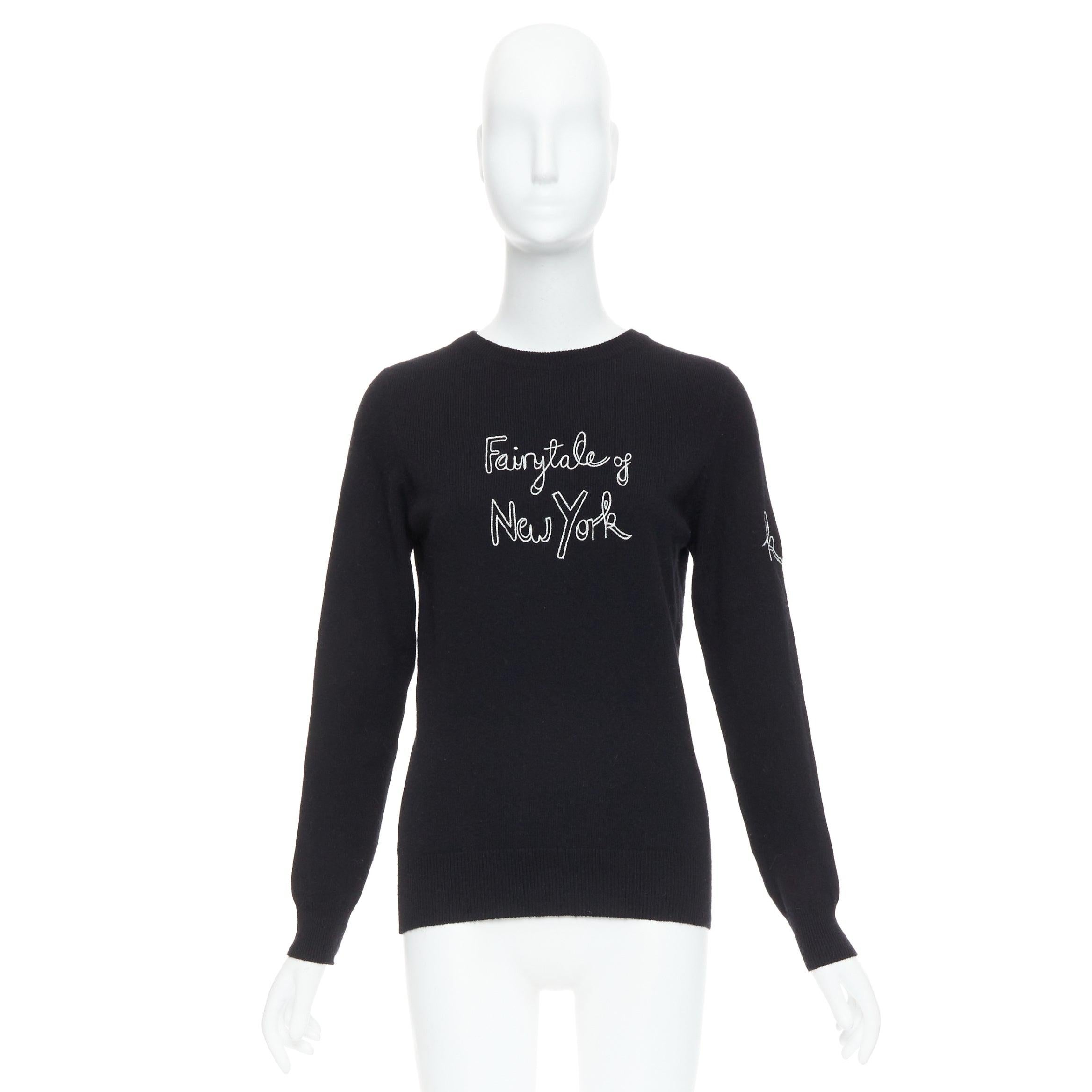 BELLA FREUD 100% cashmere Fairytale of New York black sweater XS For Sale 4