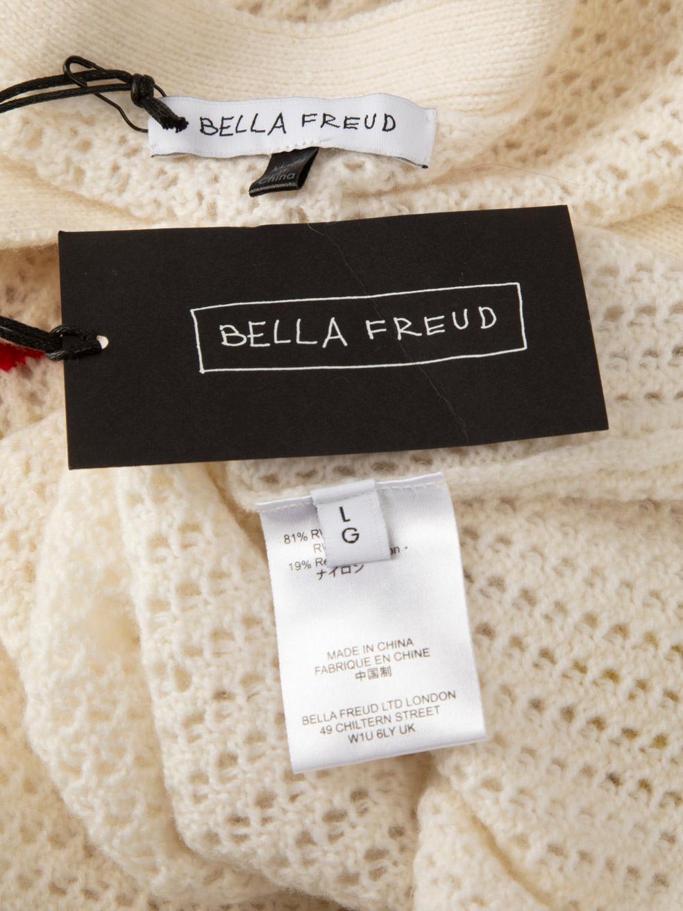 Bella Freud Gilet en laine écru à rayures Taille L Neuf - En vente à London, GB