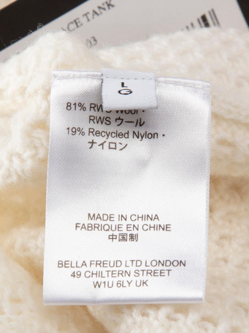 Bella Freud Gilet en laine écru à rayures Taille L Pour femmes en vente