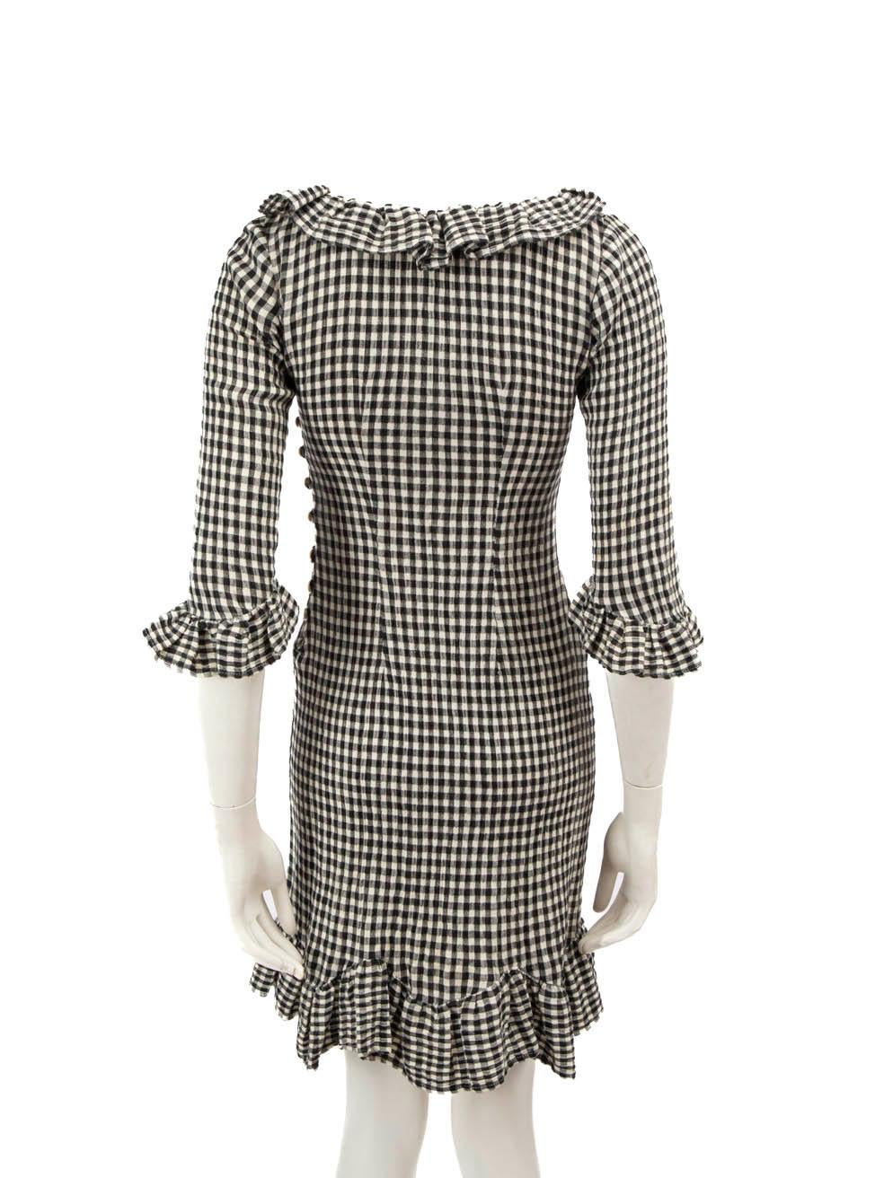 Gray Bella Freud Gingham Ruffle Trim Dress Size S