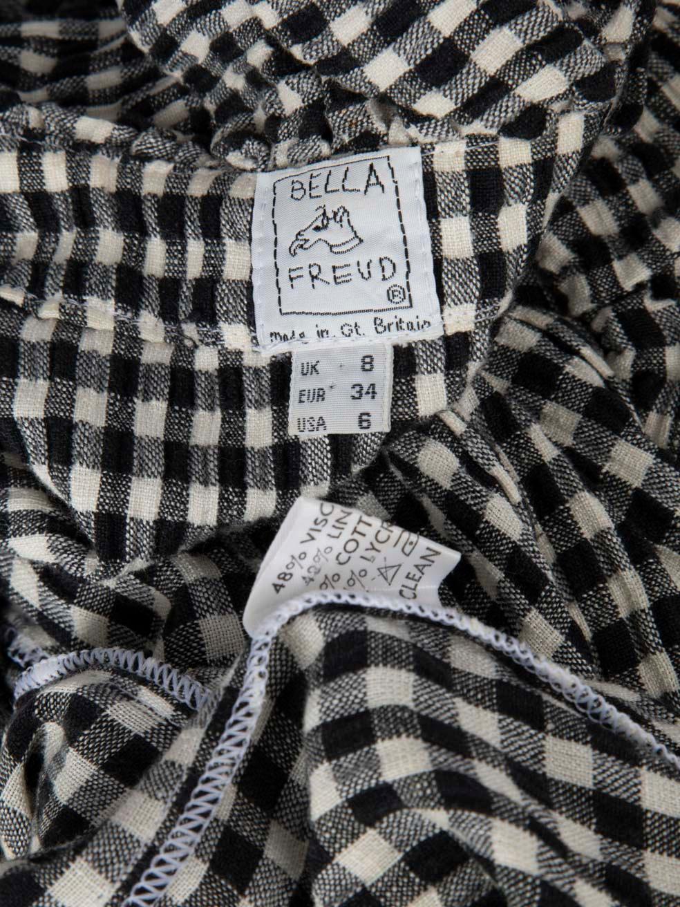 Women's Bella Freud Gingham Ruffle Trim Dress Size S