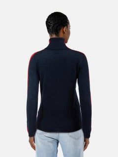 Bella Freud Navy Metallic Turtleneck Sweater Size XS